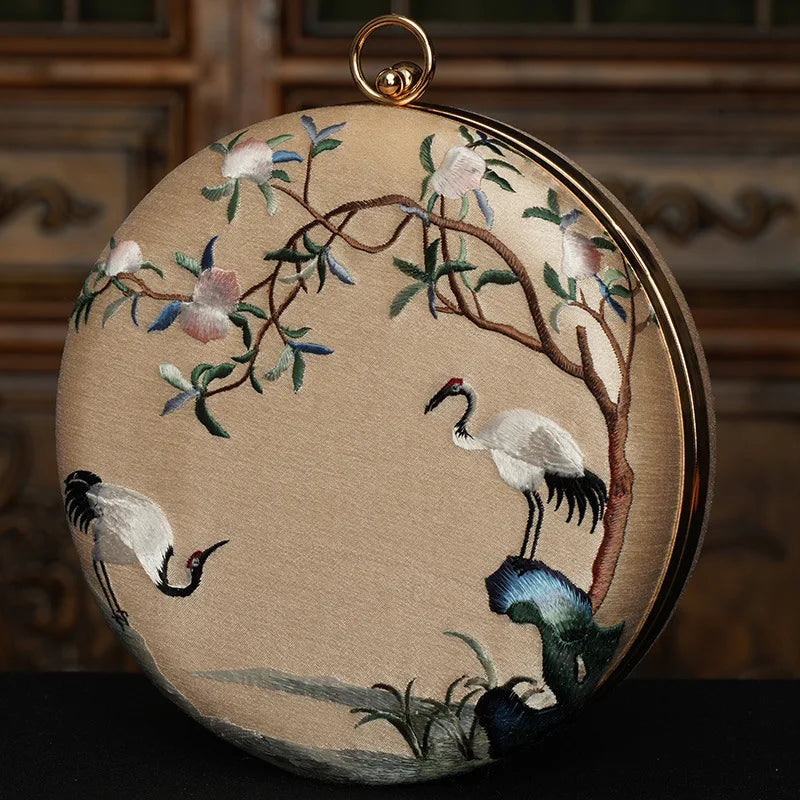 Chinese Embroidered Evening Bag - Women's Elegant Shoulder Purse for Weddings Handbags The