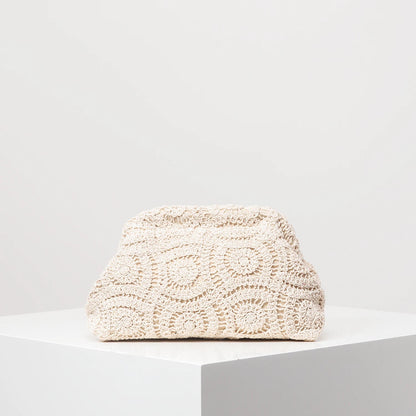Bohemian Woven Straw Clutch Bag - Women's Holiday & Beach Purse Handbags The