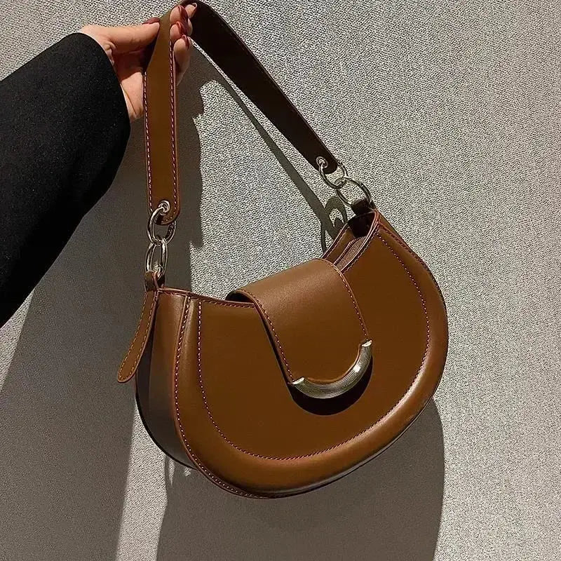 Small Underarm Bucket Bag - Women's PU Leather Shoulder & Crossbody Handbag Handbags The