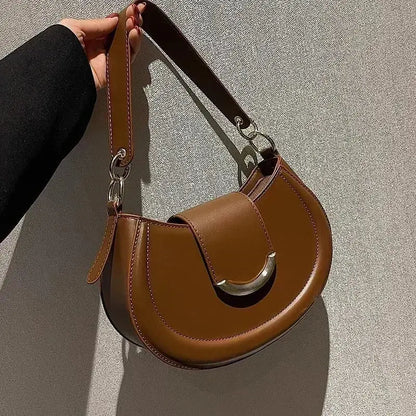 Small Underarm Bucket Bag - Women's PU Leather Shoulder & Crossbody Handbag Handbags The